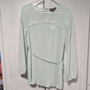 Beautiful sheer light green maternity shirt
